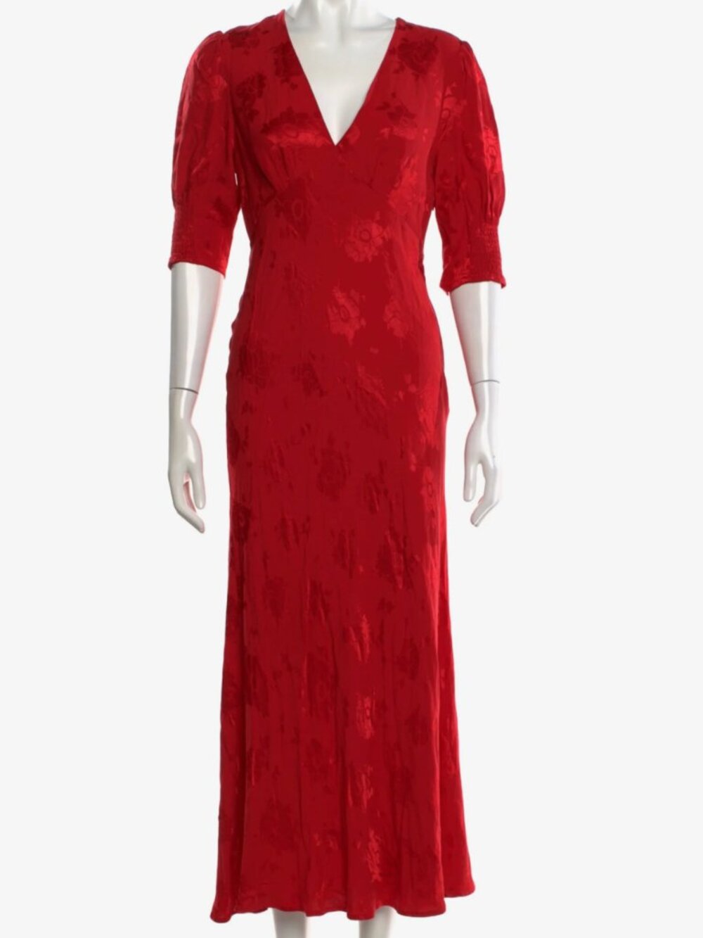 Red RIXO Midi Dress Floral